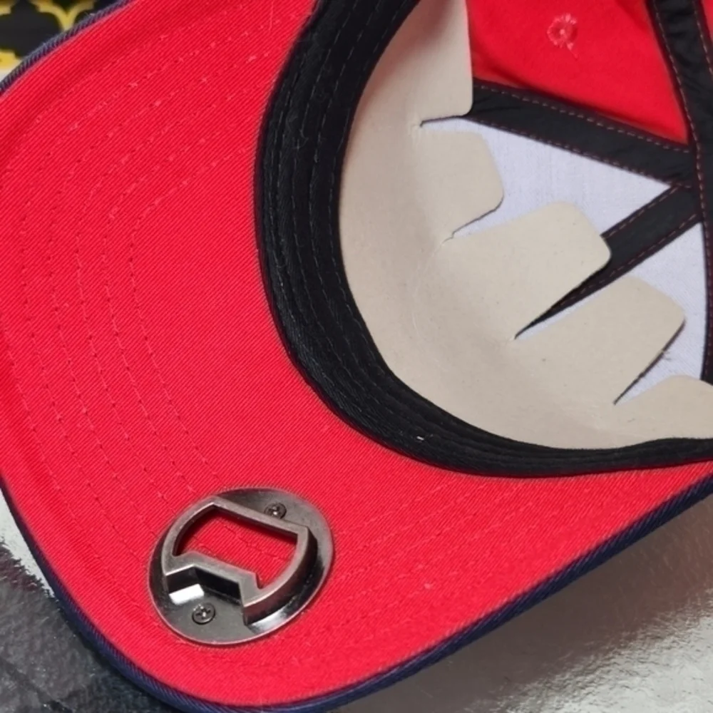 Budweiser‎ Baseball Cap Hat With Bottle Opener On Brim Strap Close Bud Beer NWT